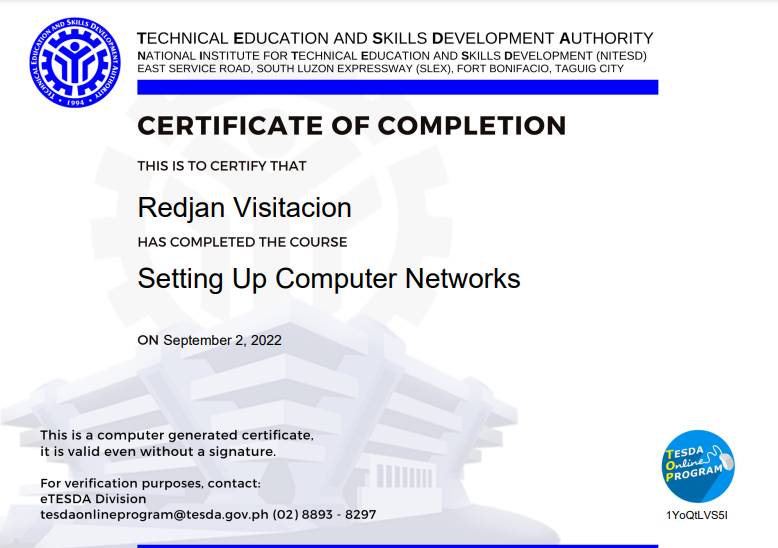 Networking Certificate
